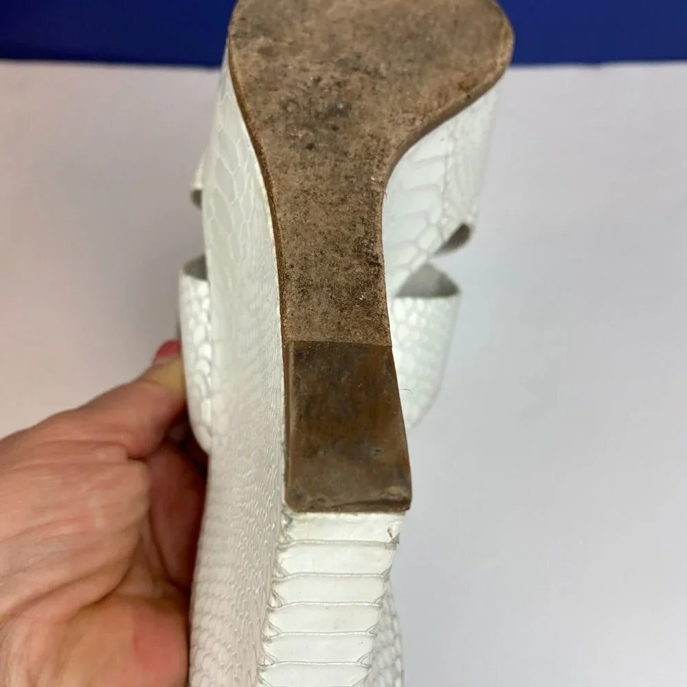 CASADEI White Snake  Wedge Platform Sz  EU 38.5